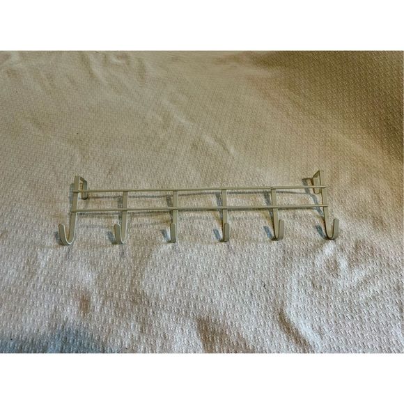 Essentials White Over The Door Rack With 6 Hooks - Picture 2 of 4